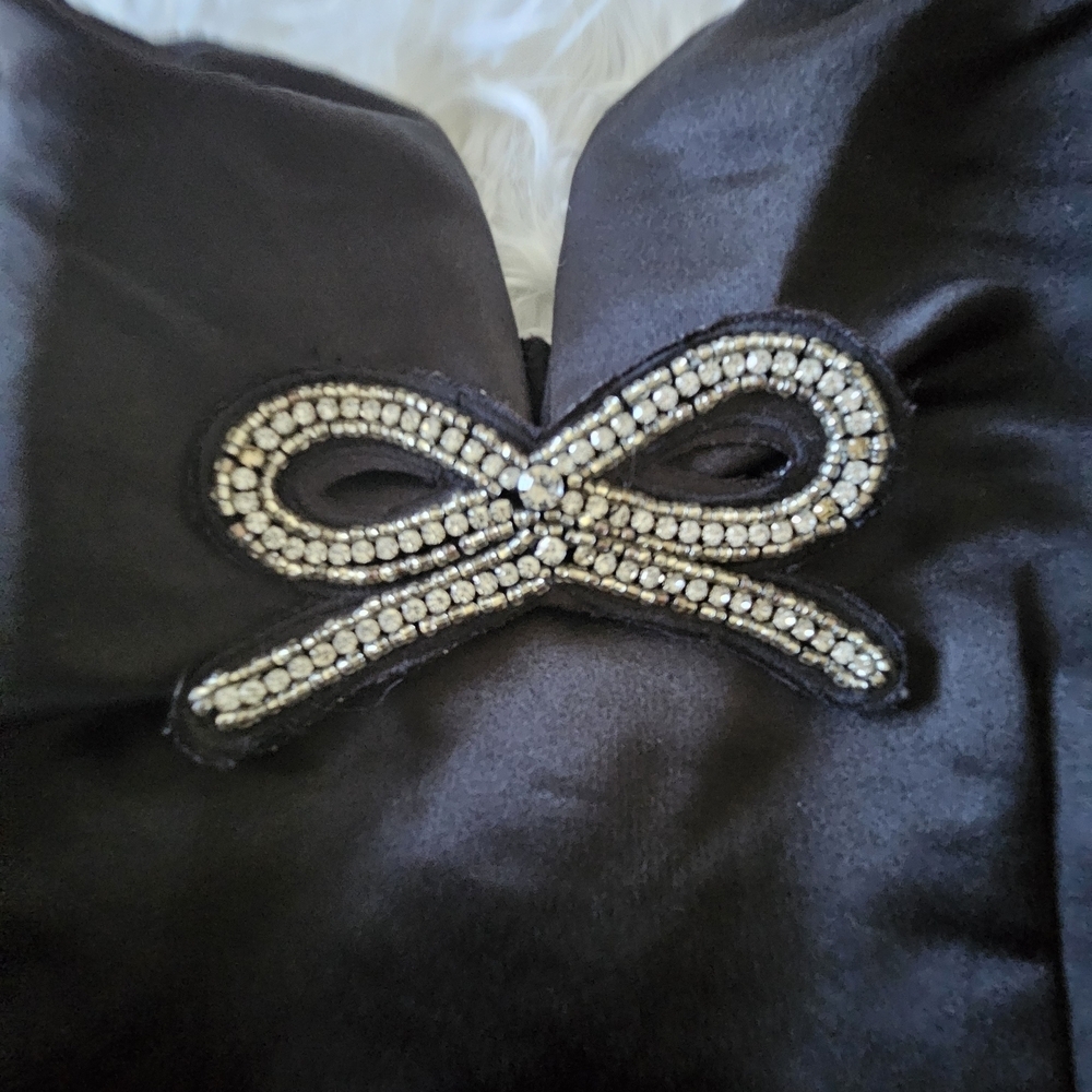 Maeve Strapless Black Dress with Silver Bow - Picture 4 of 6